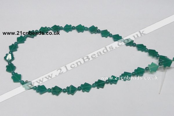 CAG963 15.5 inches 10*10mm fish green agate gemstone beads wholesale