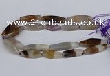 CAG9636 15.5 inches 12*45mm - 12*50mm freeform agate beads