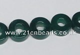 CAG964 15.5 inches 13mm donut green agate gemstone beads wholesale