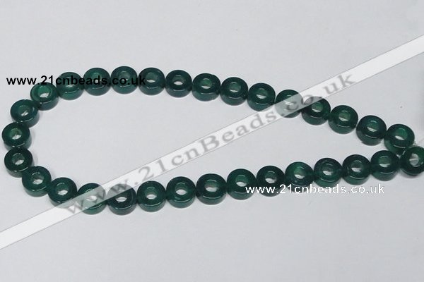 CAG964 15.5 inches 13mm donut green agate gemstone beads wholesale