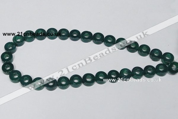 CAG964 15.5 inches 13mm donut green agate gemstone beads wholesale