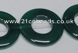 CAG965 15.5 inches 30mm donut green agate gemstone beads wholesale