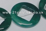 CAG966 15.5 inches 32mm donut green agate gemstone beads wholesale