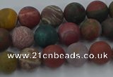 CAG9666 15.5 inches 6mm round matte ocean agate beads wholesale