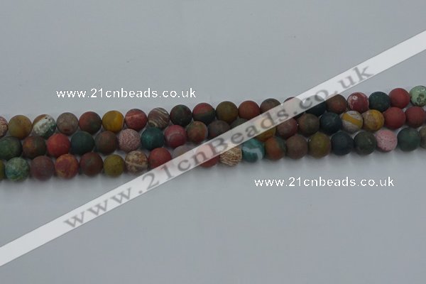 CAG9666 15.5 inches 6mm round matte ocean agate beads wholesale