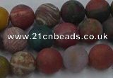 CAG9667 15.5 inches 8mm round matte ocean agate beads wholesale