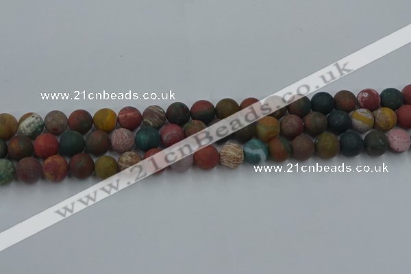 CAG9667 15.5 inches 8mm round matte ocean agate beads wholesale