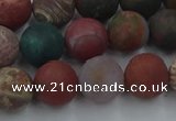 CAG9668 15.5 inches 10mm round matte ocean agate beads wholesale