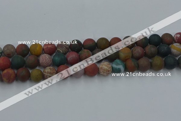 CAG9669 15.5 inches 12mm round matte ocean agate beads wholesale