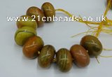 CAG9681 7.5 inches 20*35mm rondelle agate gemstone beads