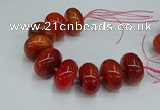 CAG9683 7.5 inches 20*35mm rondelle agate gemstone beads