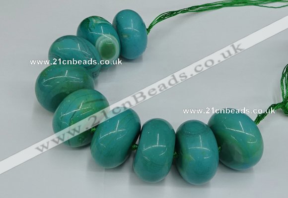 CAG9685 7.5 inches 20*35mm rondelle agate gemstone beads