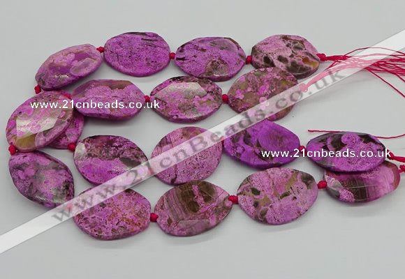 CAG9692 15.5 inches 25*35mm - 30*40mm freeform ocean agate beads