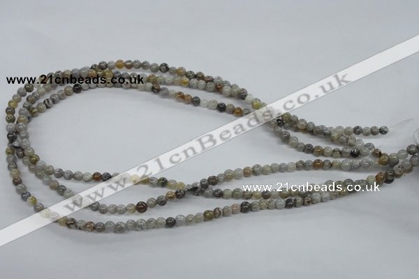 CAG970 15.5 inches 4mm round bamboo leaf agate gemstone beads