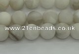 CAG9701 15.5 inches 6mm round matte grey agate beads wholesale