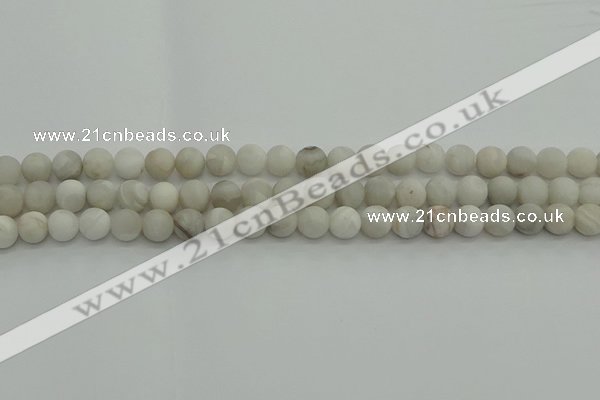 CAG9701 15.5 inches 6mm round matte grey agate beads wholesale