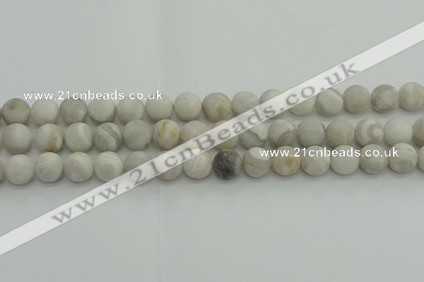 CAG9703 15.5 inches 10mm round matte grey agate beads wholesale