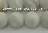 CAG9705 15.5 inches 14mm round matte grey agate beads wholesale