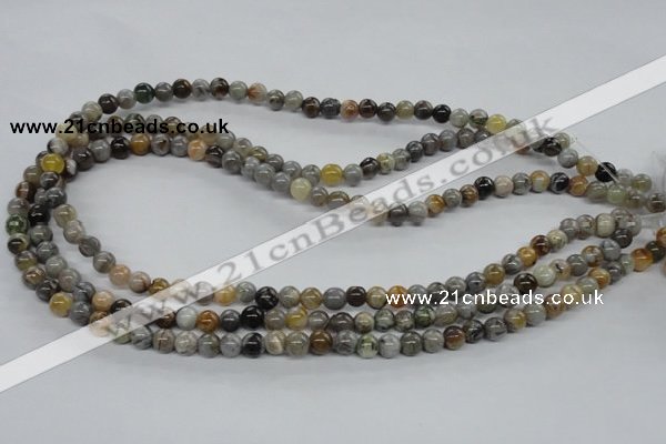 CAG971 15.5 inches 6mm round bamboo leaf agate gemstone beads