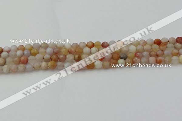 CAG9718 15.5 inches 4mm faceted round colorful agate beads