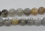 CAG972 15.5 inches 8mm round bamboo leaf agate gemstone beads