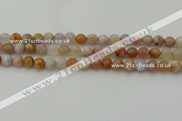 CAG9720 15.5 inches 8mm faceted round colorful agate beads wholesale