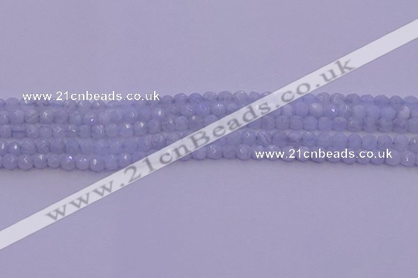 CAG9728 15.5 inches 4mm faceted round blue lace agate beads