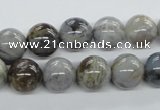 CAG973 15.5 inches 10mm round bamboo leaf agate gemstone beads