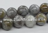 CAG974 15.5 inches 12mm round bamboo leaf agate gemstone beads