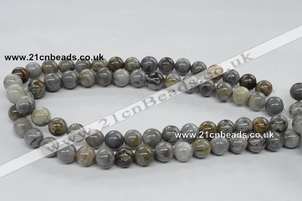 CAG974 15.5 inches 12mm round bamboo leaf agate gemstone beads