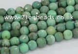 CAG975 15.5 inches 4mm faceted round green grass agate gemstone beads