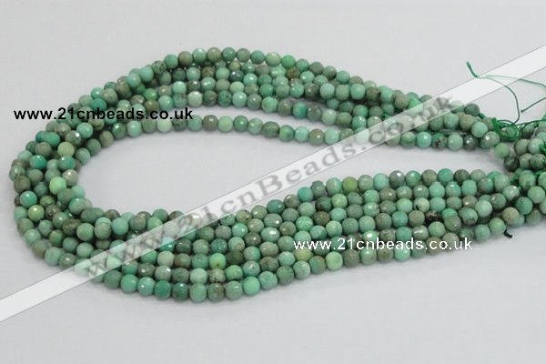 CAG975 15.5 inches 4mm faceted round green grass agate gemstone beads