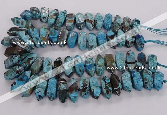 CAG9756 15.5 inches 9*25mm - 11*35mm sticks ocean agate beads