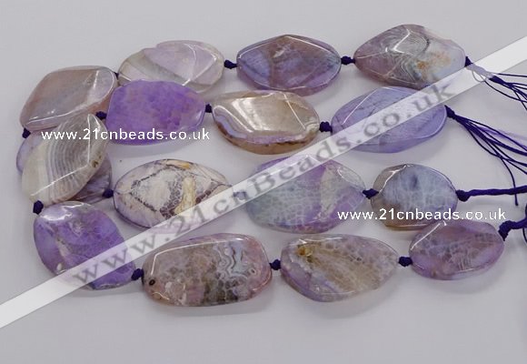 CAG9758 15.5 inches 30*35mm - 35*45mm faceted freeform agate beads