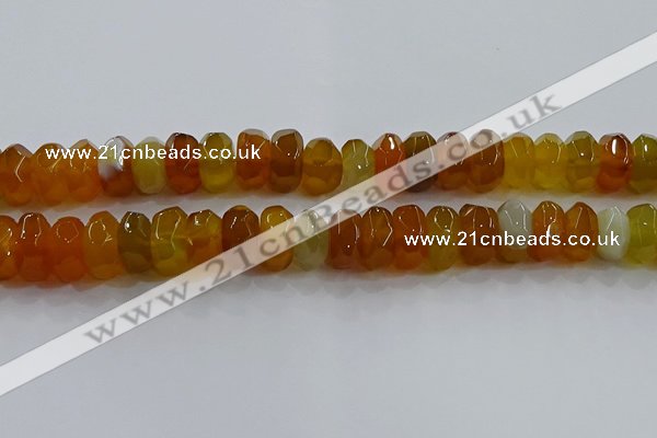 CAG9762 15.5 inches 8*16mm faceted rondelle agate gemstone beads