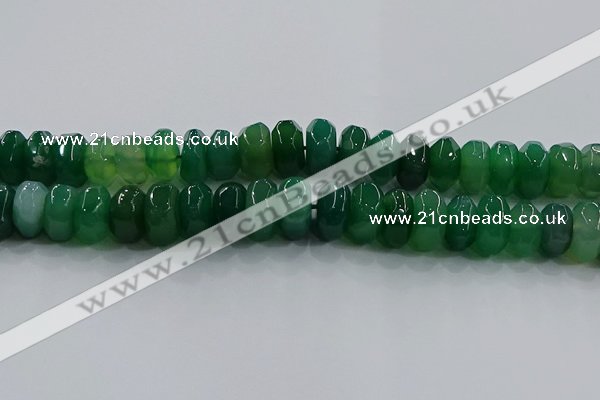 CAG9769 15.5 inches 8*16mm faceted rondelle agate gemstone beads