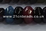 CAG9771 15.5 inches 8*16mm faceted rondelle agate gemstone beads