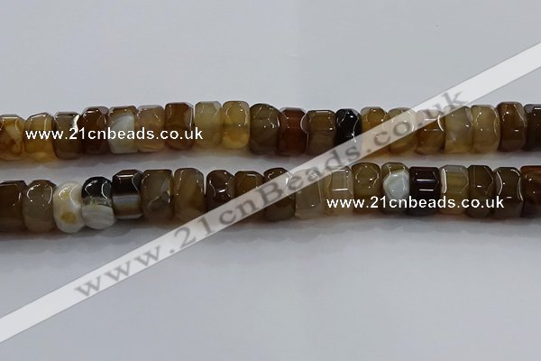 CAG9776 15.5 inches 8*16mm faceted rondelle agate gemstone beads