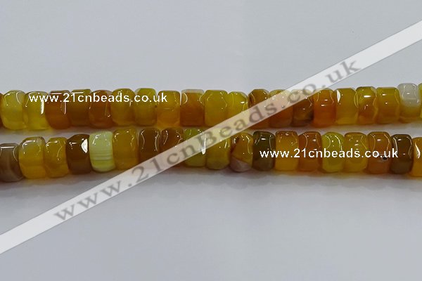 CAG9777 15.5 inches 8*16mm faceted rondelle agate gemstone beads