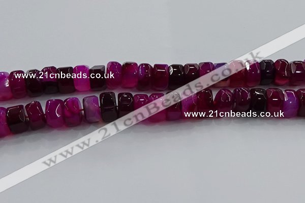 CAG9779 15.5 inches 8*16mm faceted rondelle agate gemstone beads