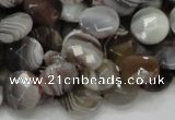 CAG978 15.5 inches 16mm faceted coin botswana agate beads wholesale