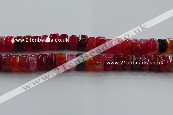 CAG9780 15.5 inches 8*16mm faceted rondelle agate gemstone beads