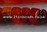 CAG9781 15.5 inches 8*16mm faceted rondelle agate gemstone beads