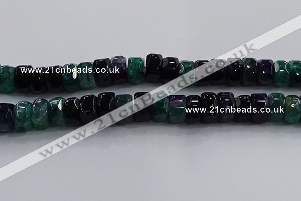 CAG9783 15.5 inches 8*16mm faceted rondelle agate gemstone beads