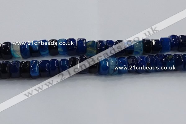 CAG9785 15.5 inches 8*16mm faceted rondelle agate gemstone beads