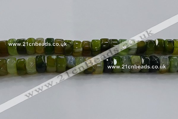 CAG9786 15.5 inches 8*16mm faceted rondelle agate gemstone beads