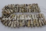 CAG9797 15.5 inches 9*25mm - 10*35mm cuboid ocean agate beads