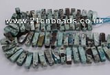 CAG9798 15.5 inches 9*25mm - 10*35mm cuboid ocean agate beads