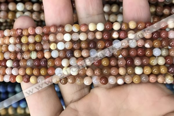 CAG9804 15.5 inches 4mm round wood agate beads wholesale