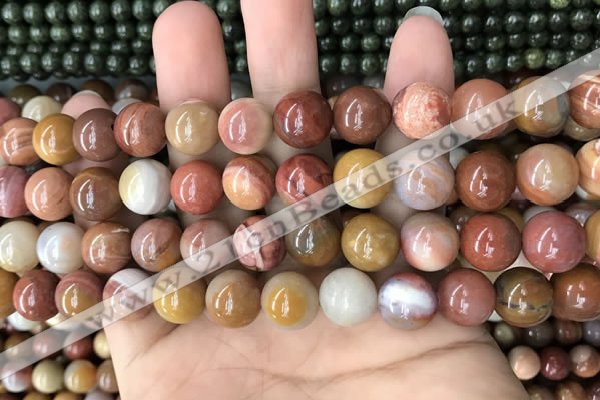 CAG9808 15.5 inches 12mm round wood agate beads wholesale